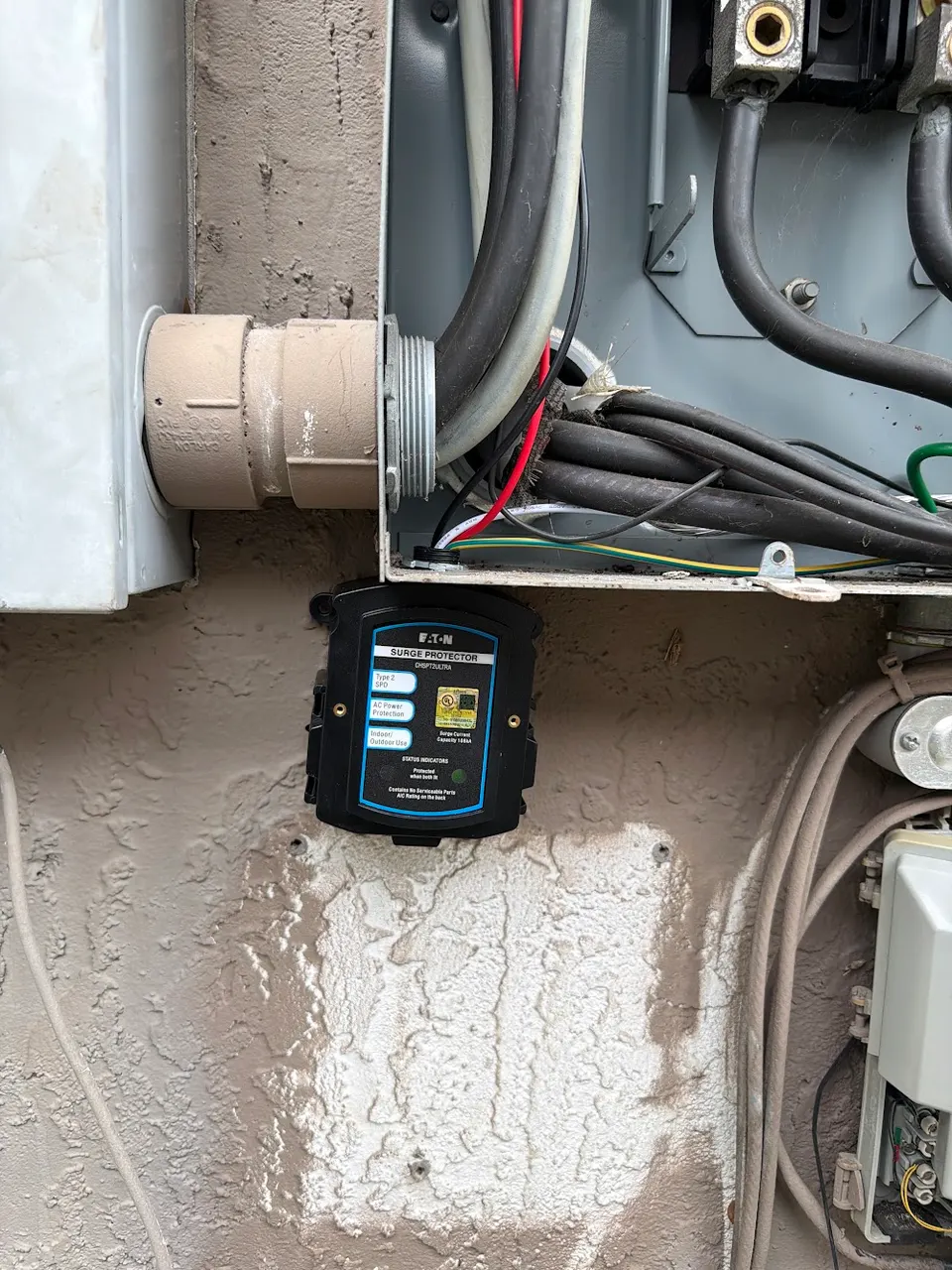Whole home surge protector — after photo, In Phaze Electric job 20459