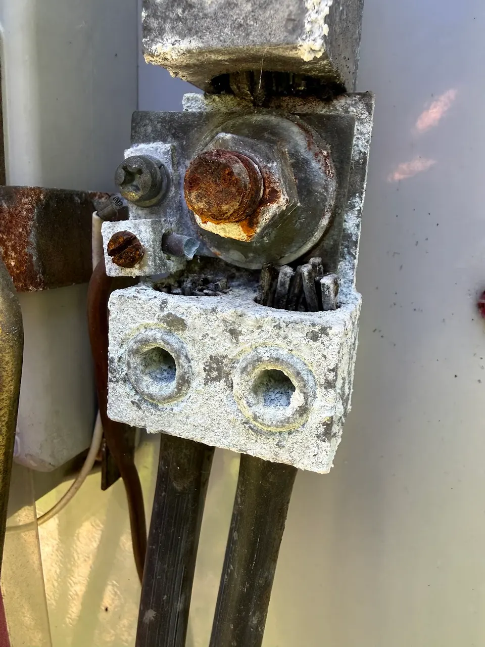 Meter base replacement — before photo, In Phaze Electric job 20231