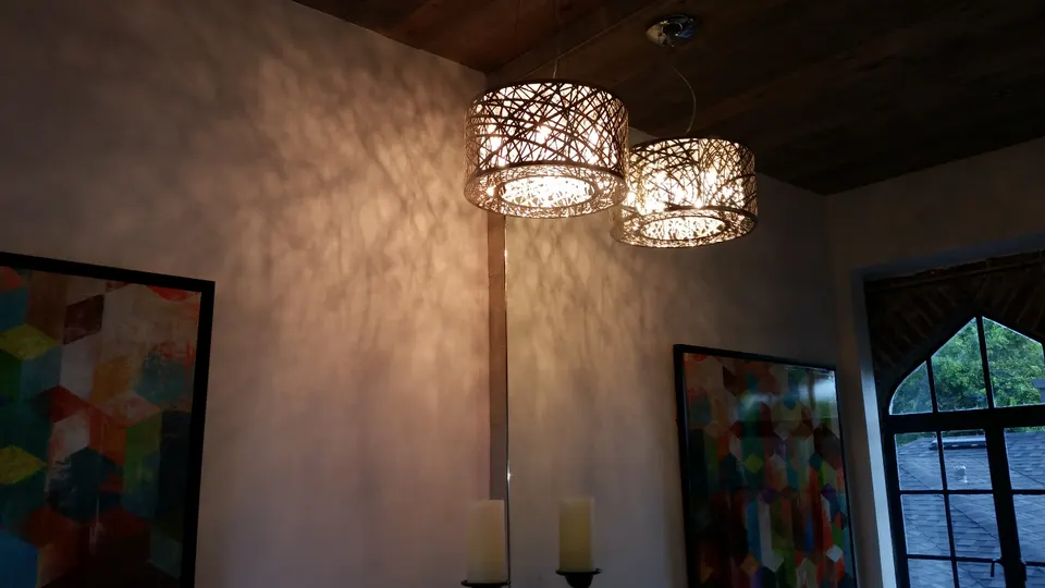 Custom drum pendant dining room lighting, Orlando FL